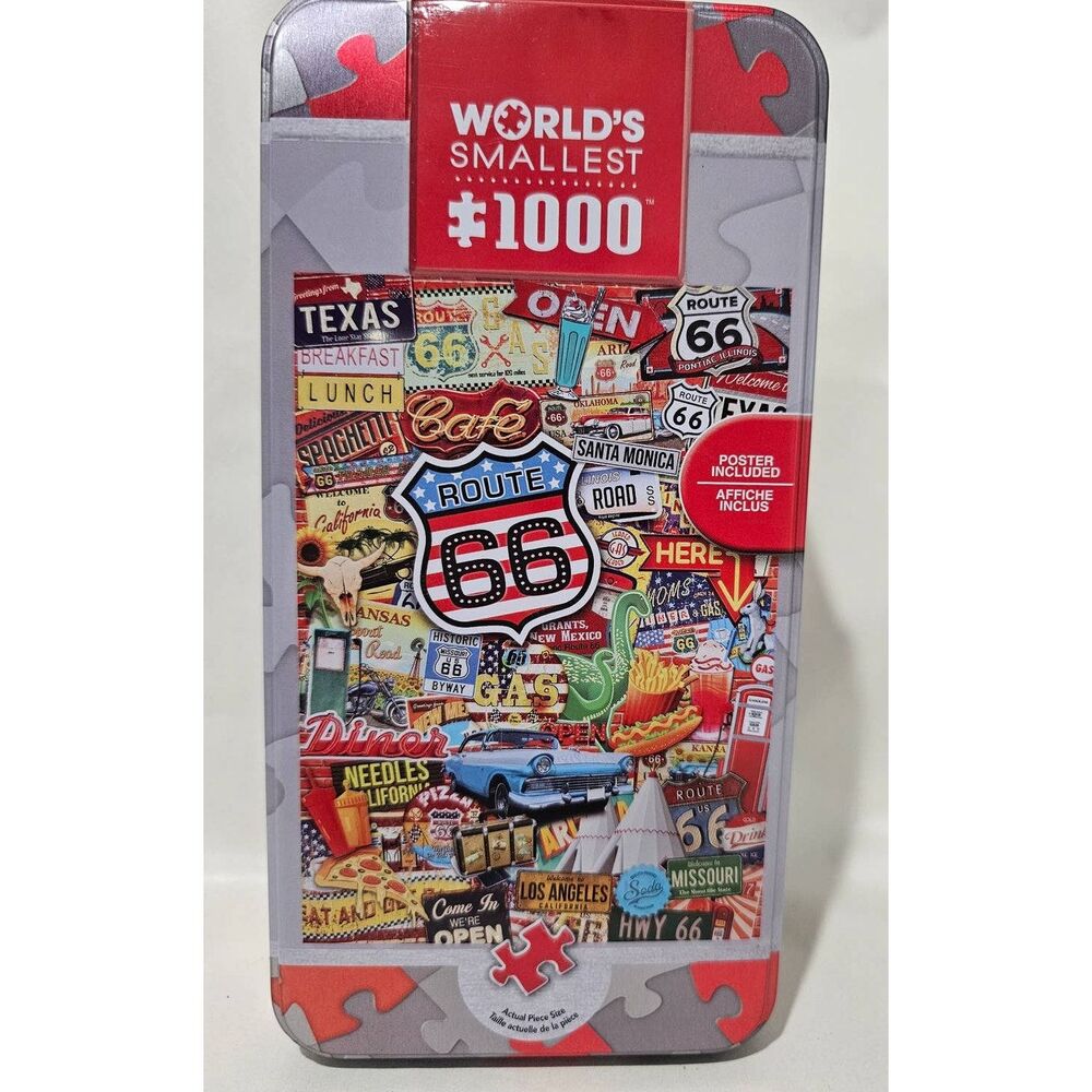 NEW MasterPieces 1000 Piece Puzzle w/Collectible Tin Case Route 66